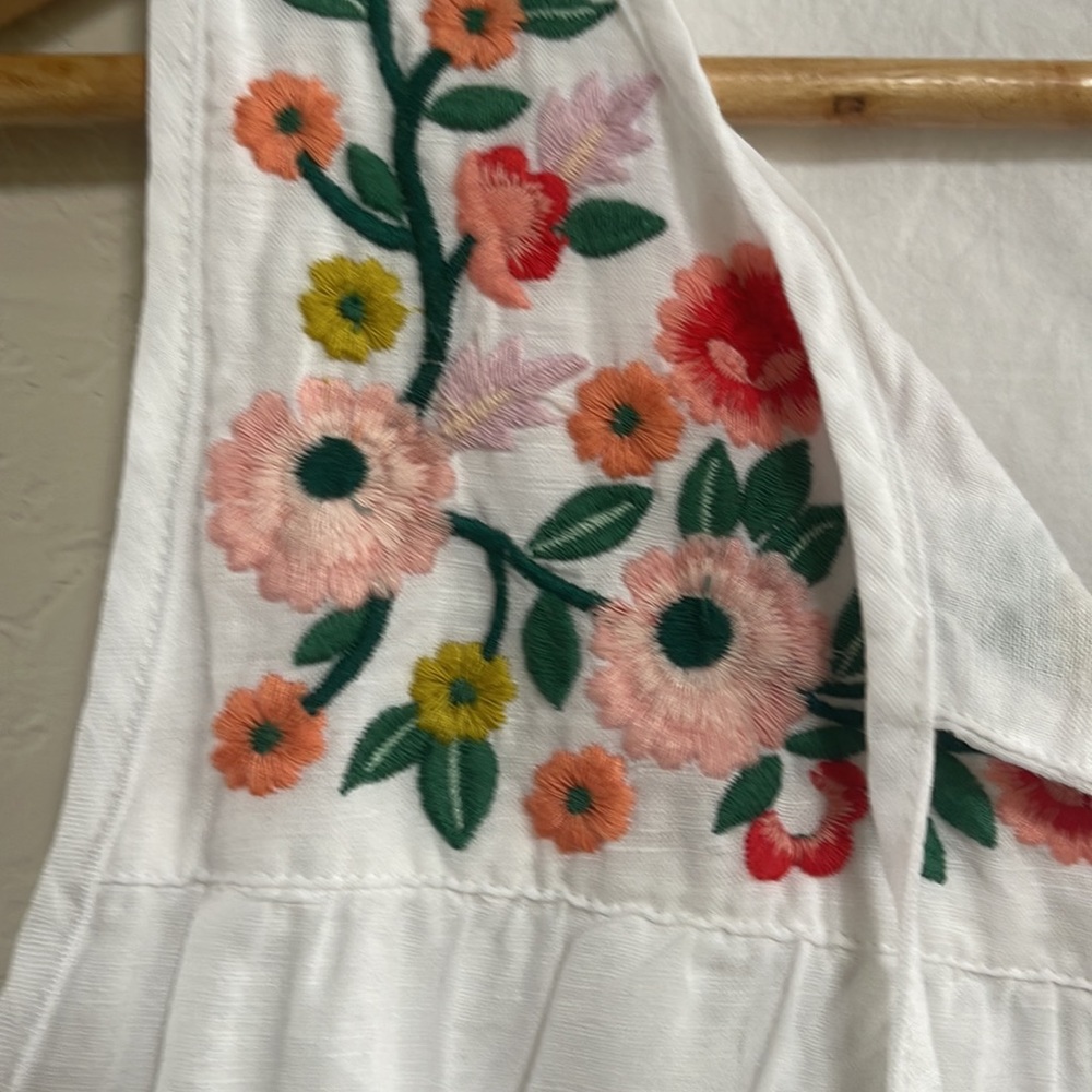 J.Crew White Floral Embroidered LinenTop - Picture 4 of 8